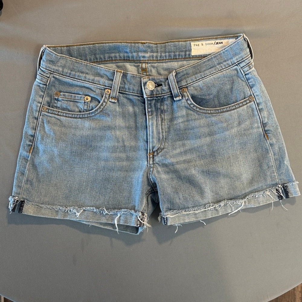 Rag & Bone Wiley Cutoff Denim Shorts Light Wash Raw Hem 27 W1915K520WIL - Picture 14 of 14
